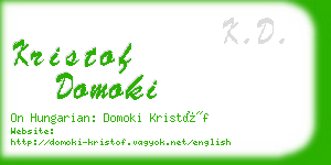kristof domoki business card